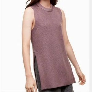 Aritzia Wilfred Palmier Sleeveless Crew Neck Tunic Wool Sweater Small